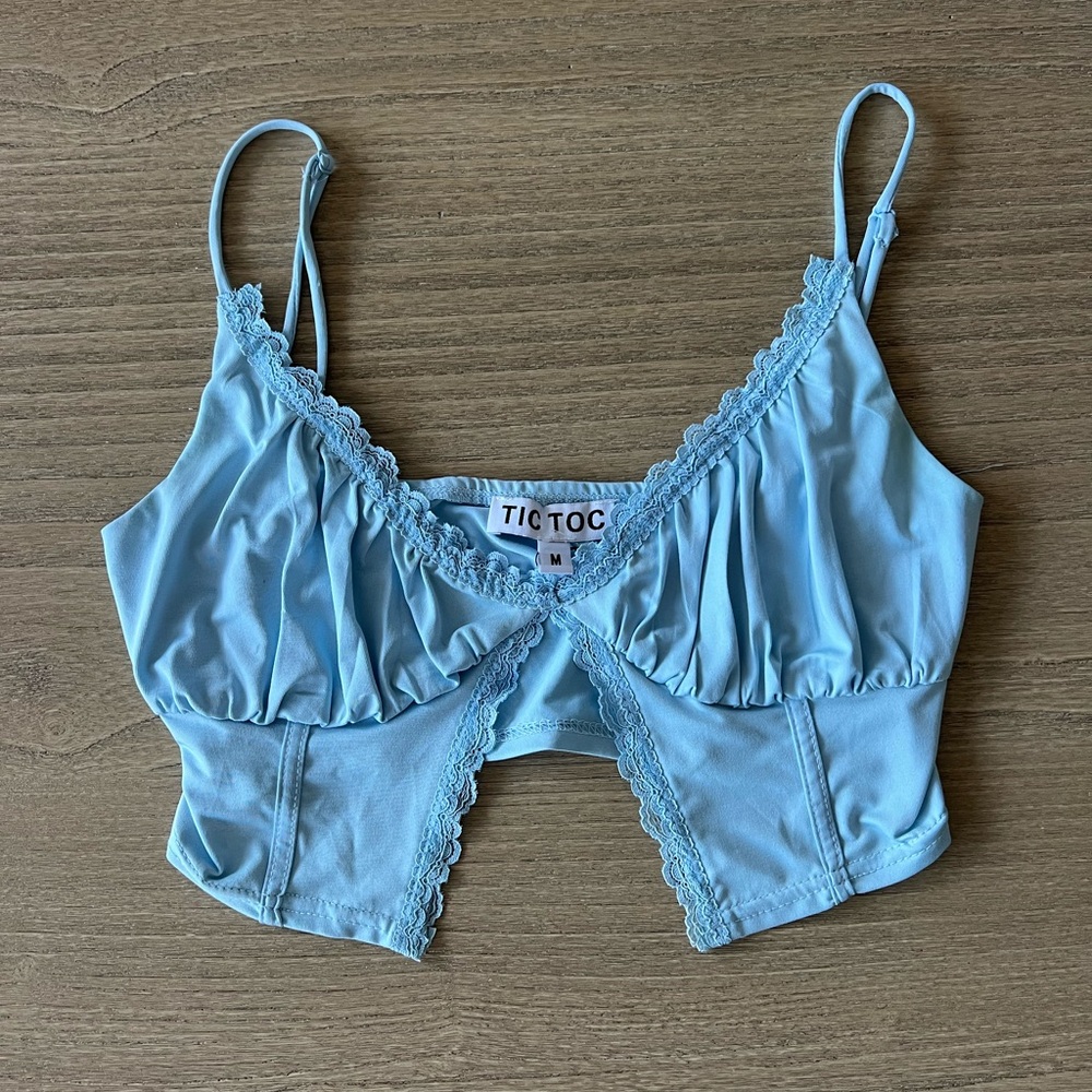 TIC TOC Blue Crop Top